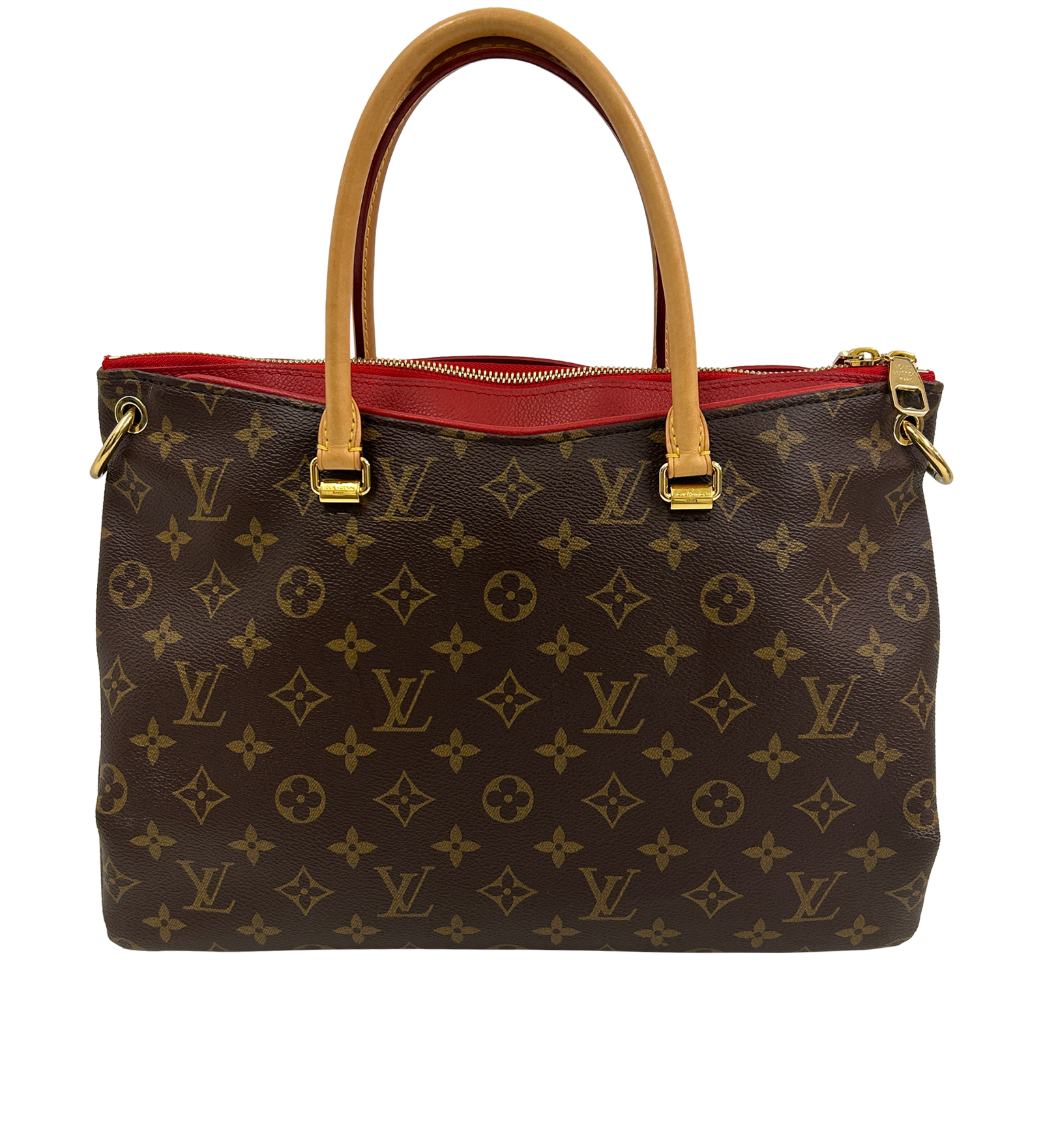 Satchel Pallas, 1.150&euro;, Bolso, Marrón/Rojo, Canvas - General, Vista trasera